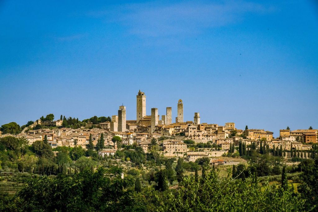 Mooi uitzicht in San Gimignano in Toscane